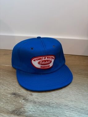 Vintage Peterbilt Madison Embroidered Patch Blue Snapback Hat